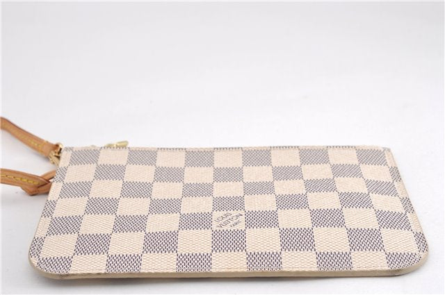 Authentic Louis Vuitton Damier Azur Neverfull Pouch Purse Clutch LV 6492F