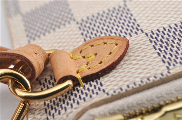 Authentic Louis Vuitton Damier Azur Neverfull Pouch Purse Clutch LV 6492F