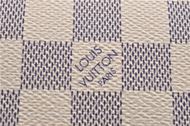 Authentic Louis Vuitton Damier Azur Neverfull Pouch Purse Clutch LV 6492F