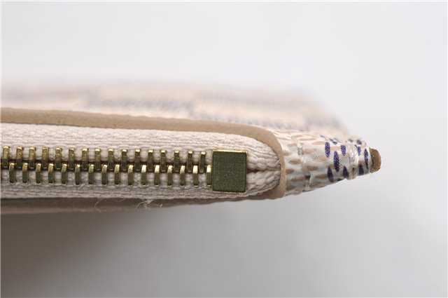 Authentic Louis Vuitton Damier Azur Neverfull Pouch Purse Clutch LV 6492F