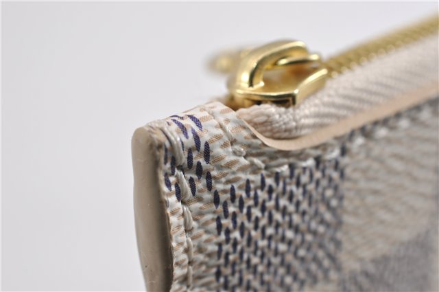 Authentic Louis Vuitton Damier Azur Neverfull Pouch Purse Clutch LV 6492F