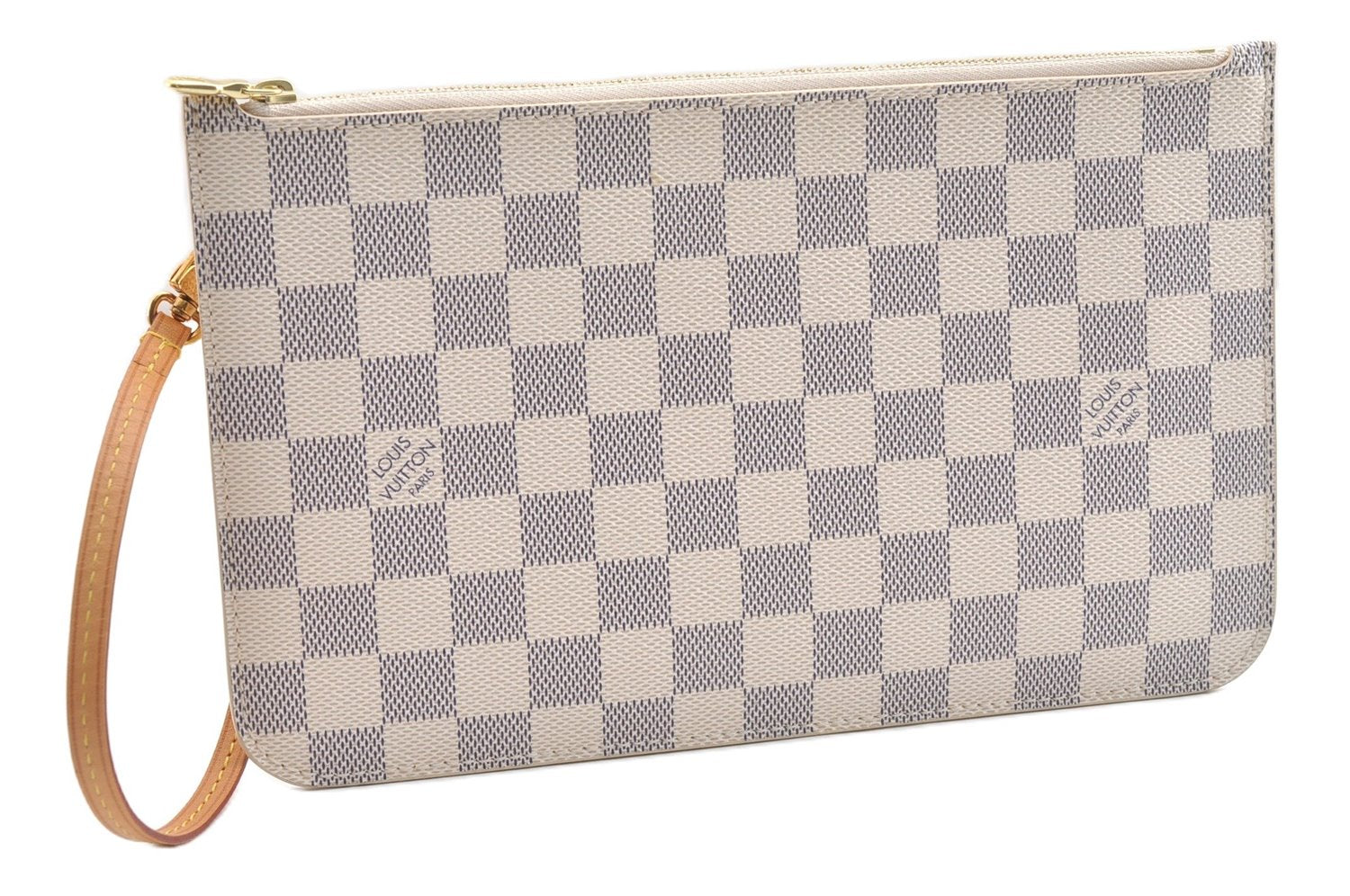 Authentic Louis Vuitton Damier Azur Neverfull Pouch Purse Clutch LV 6493F
