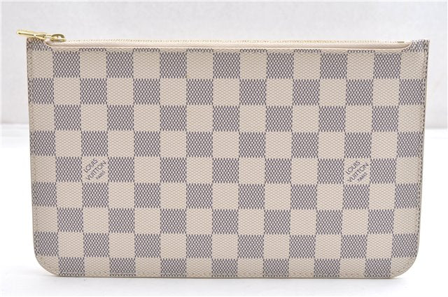 Authentic Louis Vuitton Damier Azur Neverfull Pouch Purse Clutch LV 6493F