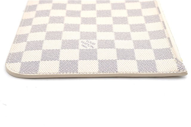 Authentic Louis Vuitton Damier Azur Neverfull Pouch Purse Clutch LV 6493F