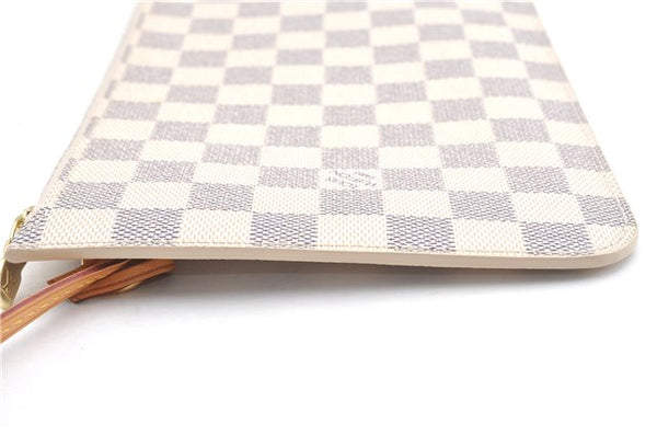 Authentic Louis Vuitton Damier Azur Neverfull Pouch Purse Clutch LV 6493F