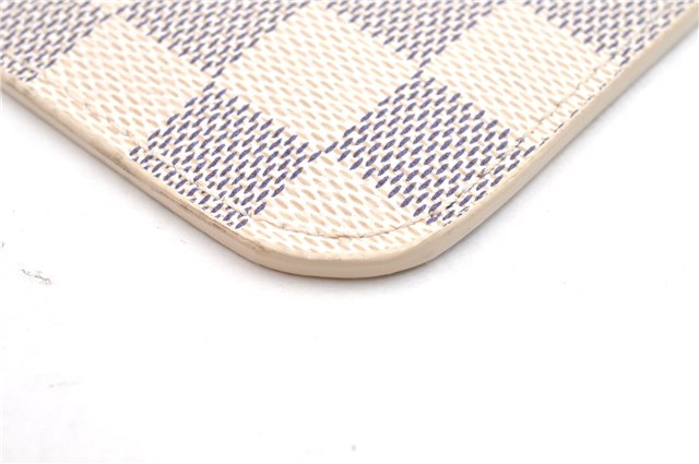 Authentic Louis Vuitton Damier Azur Neverfull Pouch Purse Clutch LV 6493F