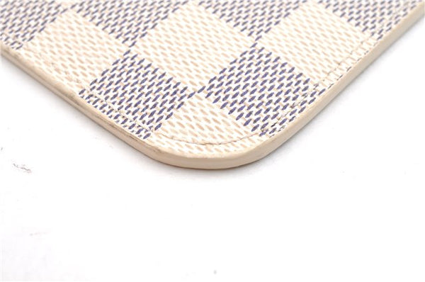 Authentic Louis Vuitton Damier Azur Neverfull Pouch Purse Clutch LV 6493F