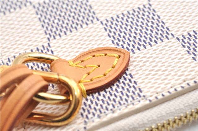 Authentic Louis Vuitton Damier Azur Neverfull Pouch Purse Clutch LV 6493F