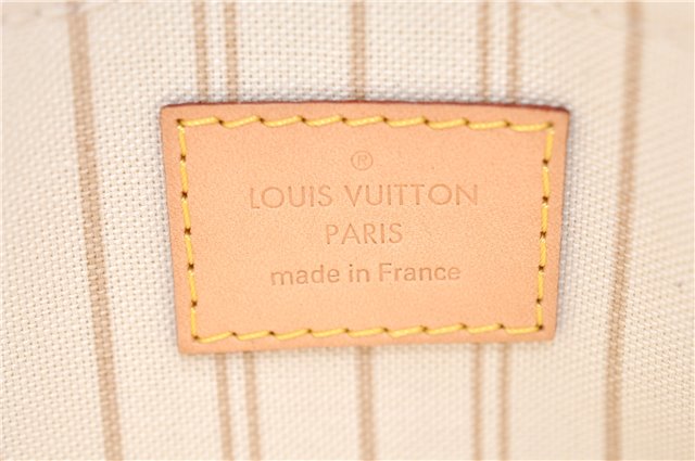 Authentic Louis Vuitton Damier Azur Neverfull Pouch Purse Clutch LV 6493F