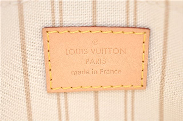 Authentic Louis Vuitton Damier Azur Neverfull Pouch Purse Clutch LV 6493F