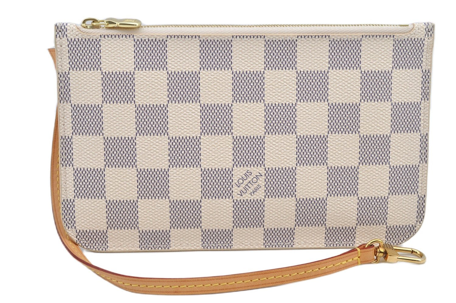 Authentic Louis Vuitton Damier Azur Neverfull Pouch Purse Clutch LV 6495F