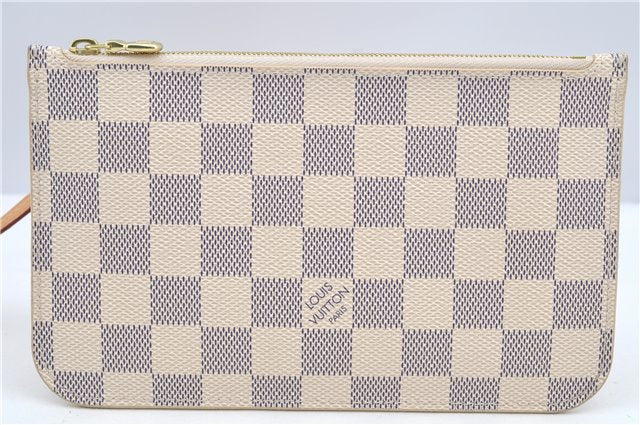 Authentic Louis Vuitton Damier Azur Neverfull Pouch Purse Clutch LV 6495F