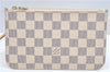 Authentic Louis Vuitton Damier Azur Neverfull Pouch Purse Clutch LV 6495F