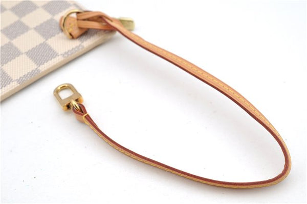 Authentic Louis Vuitton Damier Azur Neverfull Pouch Purse Clutch LV 6495F