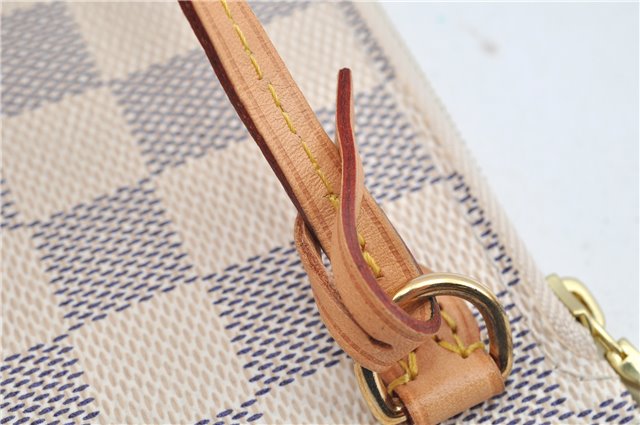 Authentic Louis Vuitton Damier Azur Neverfull Pouch Purse Clutch LV 6495F