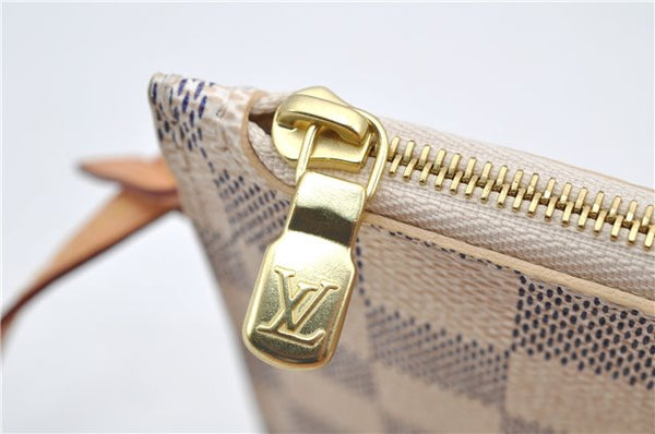 Authentic Louis Vuitton Damier Azur Neverfull Pouch Purse Clutch LV 6495F