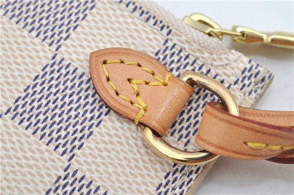 Authentic Louis Vuitton Damier Azur Neverfull Pouch Purse Clutch LV 6495F