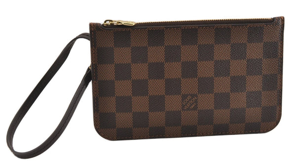 Authentic Louis Vuitton Damier Neverfull Pouch Purse Clutch Bag LV 6498F
