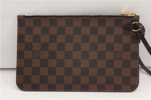 Authentic Louis Vuitton Damier Neverfull Pouch Purse Clutch Bag LV 6501F