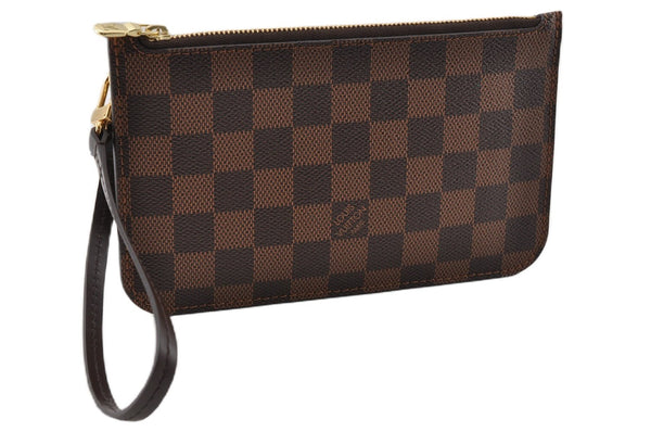 Authentic Louis Vuitton Damier Neverfull Pouch Purse Clutch Bag LV 6503F