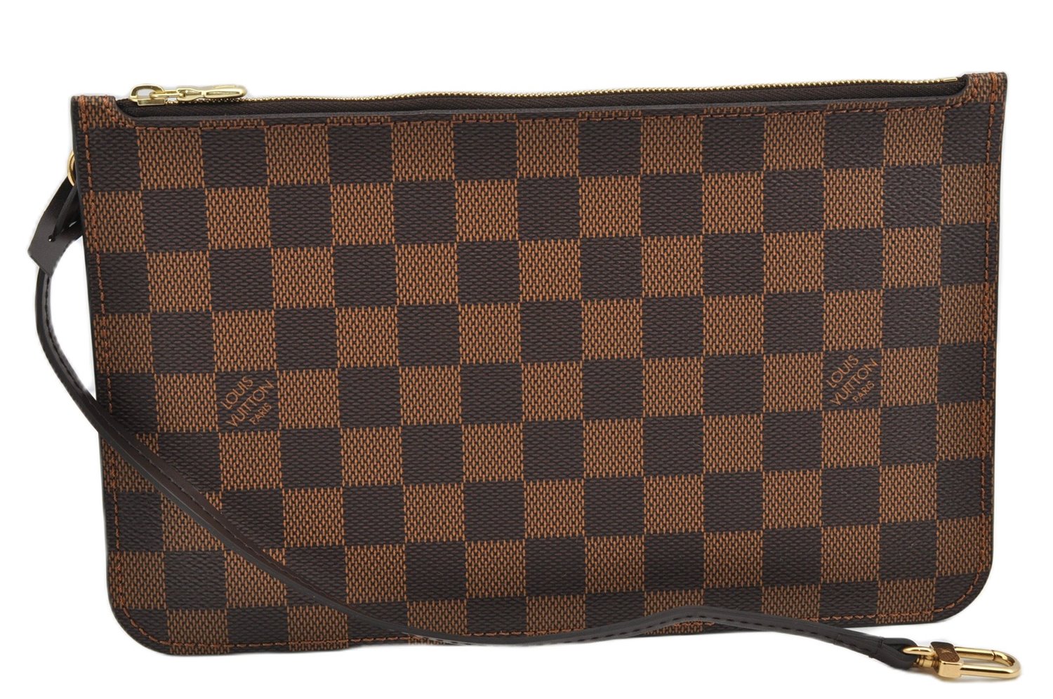 Authentic Louis Vuitton Damier Neverfull Pouch Purse Clutch Bag LV 6507F