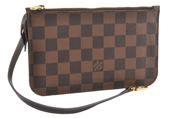 Authentic Louis Vuitton Damier Neverfull Pouch Purse Clutch Bag LV 6509F