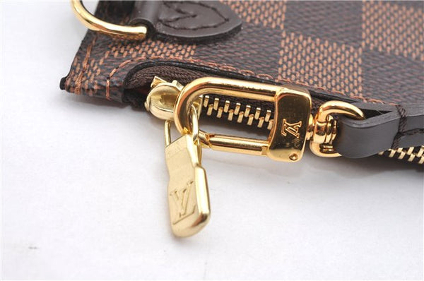 Authentic Louis Vuitton Damier Neverfull Pouch Purse Clutch Bag LV 6509F
