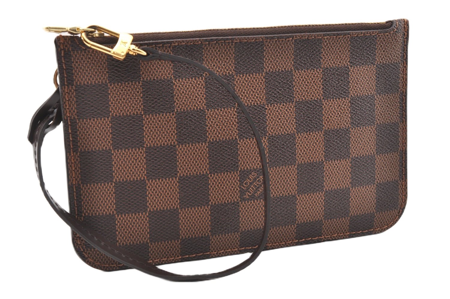 Authentic Louis Vuitton Damier Neverfull Pouch Purse Clutch Bag LV 6511F