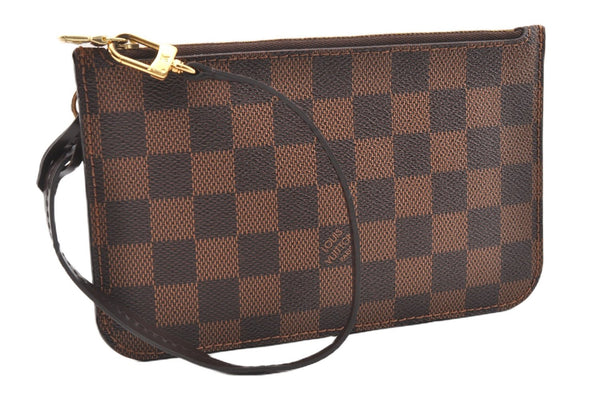 Authentic Louis Vuitton Damier Neverfull Pouch Purse Clutch Bag LV 6511F