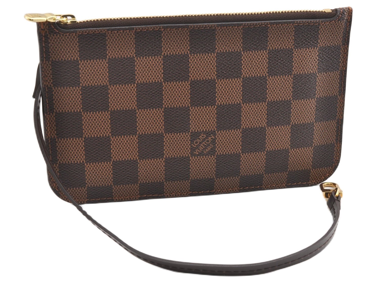 Authentic Louis Vuitton Damier Neverfull Pouch Purse Clutch Bag LV 6520F