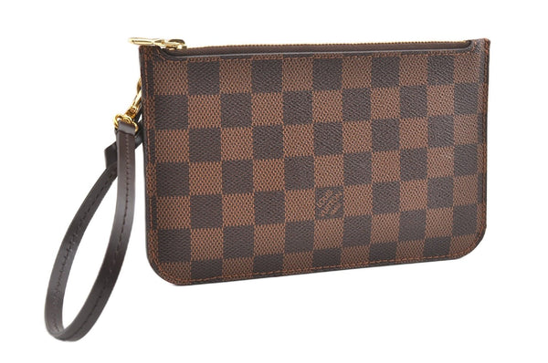 Authentic Louis Vuitton Damier Neverfull Pouch Purse Clutch Bag LV 6521F