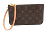 Authentic Louis Vuitton Monogram Neverfull Pouch Purse Clutch Bag Pink LV 6525F