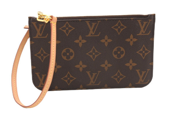Authentic Louis Vuitton Monogram Neverfull Pouch Purse Clutch Bag Pink LV 6525F