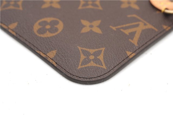 Authentic Louis Vuitton Monogram Neverfull Pouch Purse Clutch Bag Pink LV 6525F