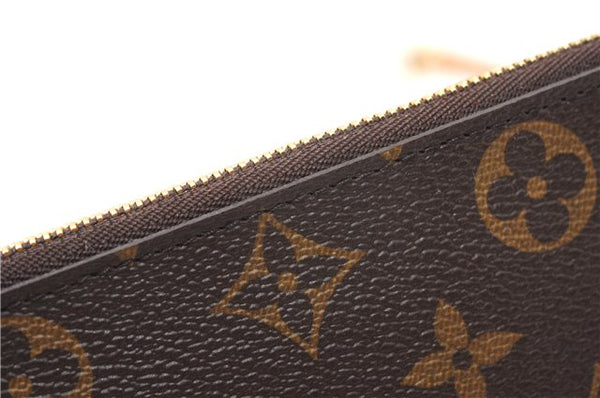 Authentic Louis Vuitton Monogram Neverfull Pouch Purse Clutch Bag Pink LV 6525F