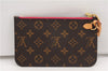 Authentic Louis Vuitton Monogram Neverfull Pouch Purse Clutch Bag Pink LV 6534F