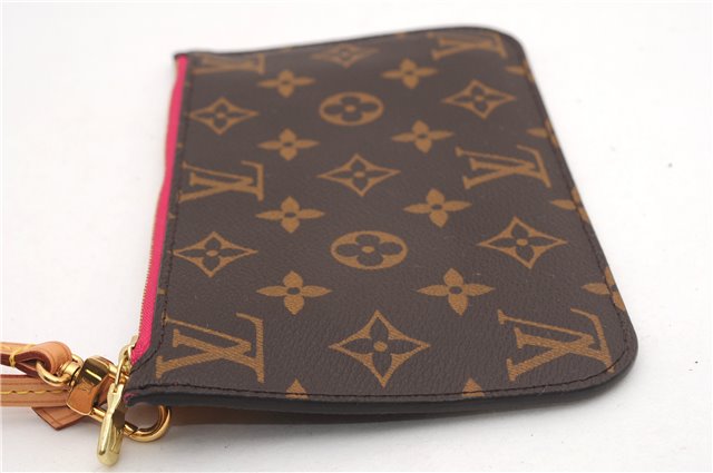 Authentic Louis Vuitton Monogram Neverfull Pouch Purse Clutch Bag Pink LV 6534F