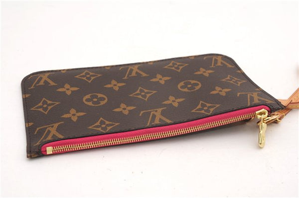 Authentic Louis Vuitton Monogram Neverfull Pouch Purse Clutch Bag Pink LV 6534F