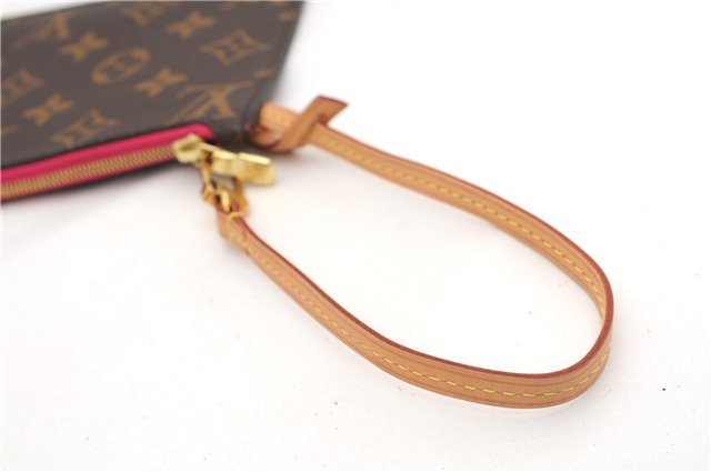 Authentic Louis Vuitton Monogram Neverfull Pouch Purse Clutch Bag Pink LV 6534F