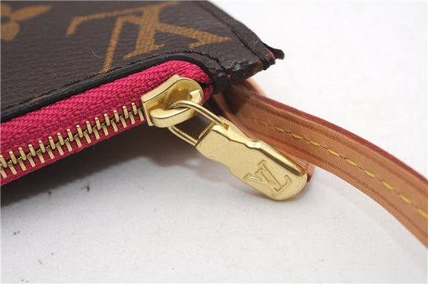 Authentic Louis Vuitton Monogram Neverfull Pouch Purse Clutch Bag Pink LV 6534F