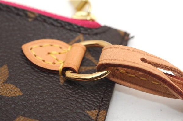 Authentic Louis Vuitton Monogram Neverfull Pouch Purse Clutch Bag Pink LV 6534F