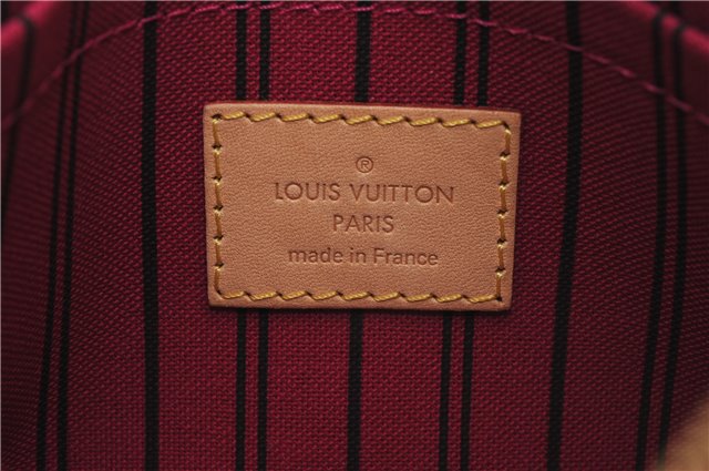 Authentic Louis Vuitton Monogram Neverfull Pouch Purse Clutch Bag Pink LV 6534F