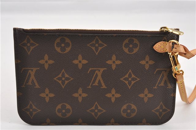 Authentic Louis Vuitton Monogram Neverfull Pouch Purse Clutch Bag Pink LV 6539F