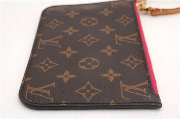 Authentic Louis Vuitton Monogram Neverfull Pouch Purse Clutch Bag Pink LV 6541F