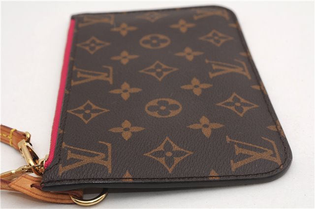 Authentic Louis Vuitton Monogram Neverfull Pouch Purse Clutch Bag Pink LV 6541F