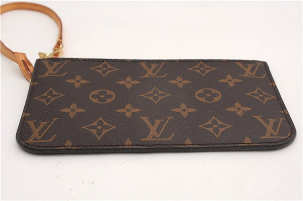 Authentic Louis Vuitton Monogram Neverfull Pouch Purse Clutch Bag Pink LV 6541F