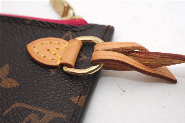 Authentic Louis Vuitton Monogram Neverfull Pouch Purse Clutch Bag Pink LV 6541F