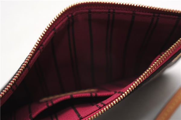 Authentic Louis Vuitton Monogram Neverfull Pouch Purse Clutch Bag Pink LV 6541F