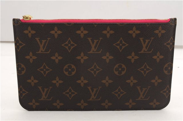 Authentic Louis Vuitton Monogram Neverfull Pouch Purse Clutch Bag Pink LV 6542F