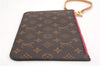 Authentic Louis Vuitton Monogram Neverfull Pouch Purse Clutch Bag Pink LV 6542F